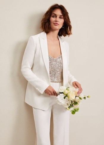 Phase Eight Beatriz Satin Bridal Jackets White Australia | QR1248530